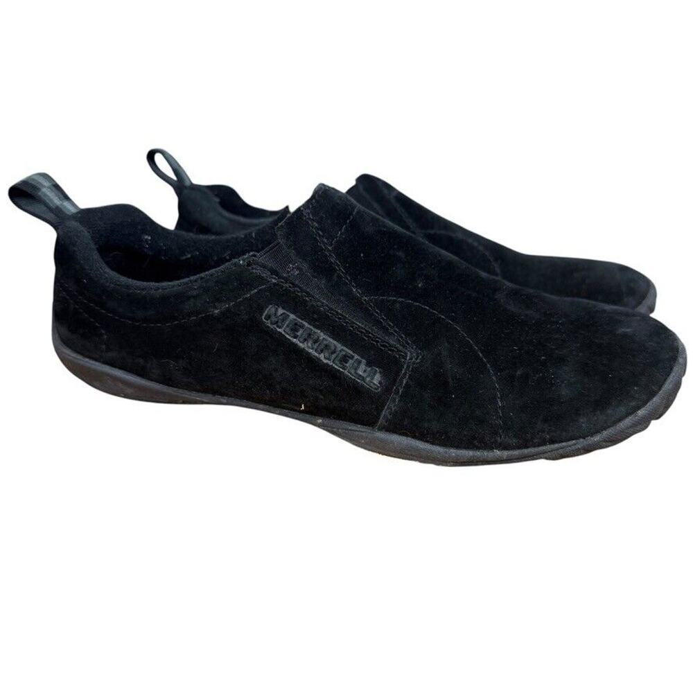 Merrell Womens Black Suede Slip On Lightweight Minimalist Shoes Vibram Sole 7.5
